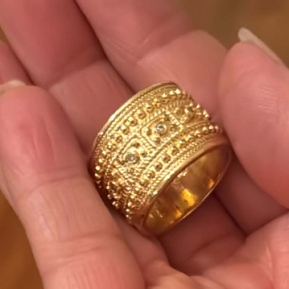 Gold Statement Ring - image 3